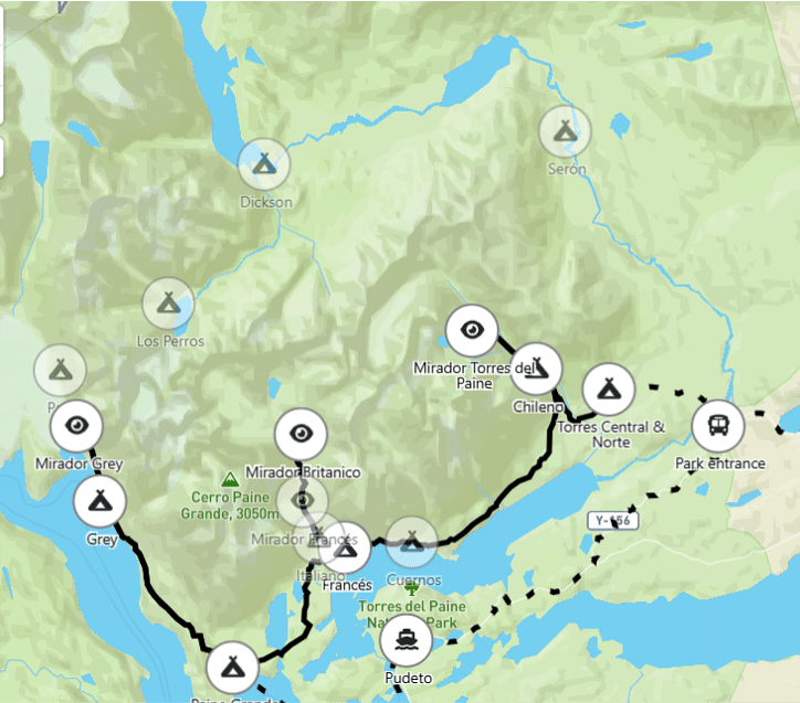 carte W trek chili