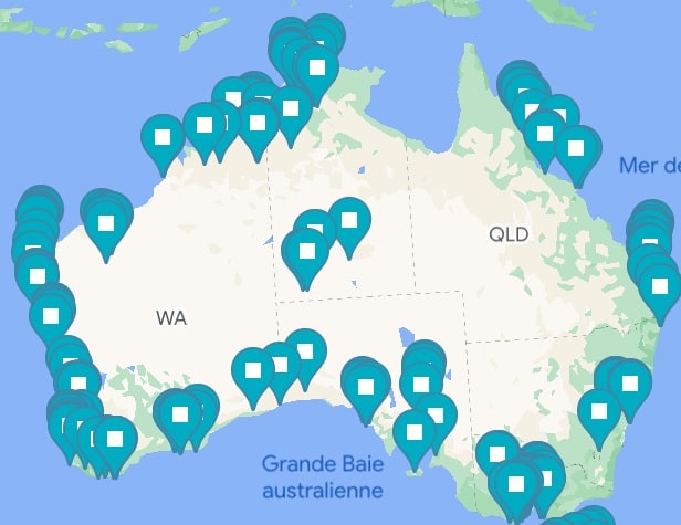 tour de l'australie sans avion